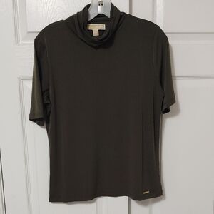 Michael Kors Dark Olive Cowl Neck Blouse